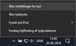Windows 10 lydindstillinger