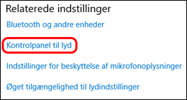 Windows 10 lydindstillinger