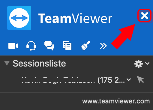 Afslut Mac TeamViewer